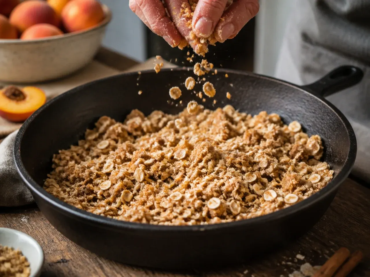 easy peach crisp recipe step 3