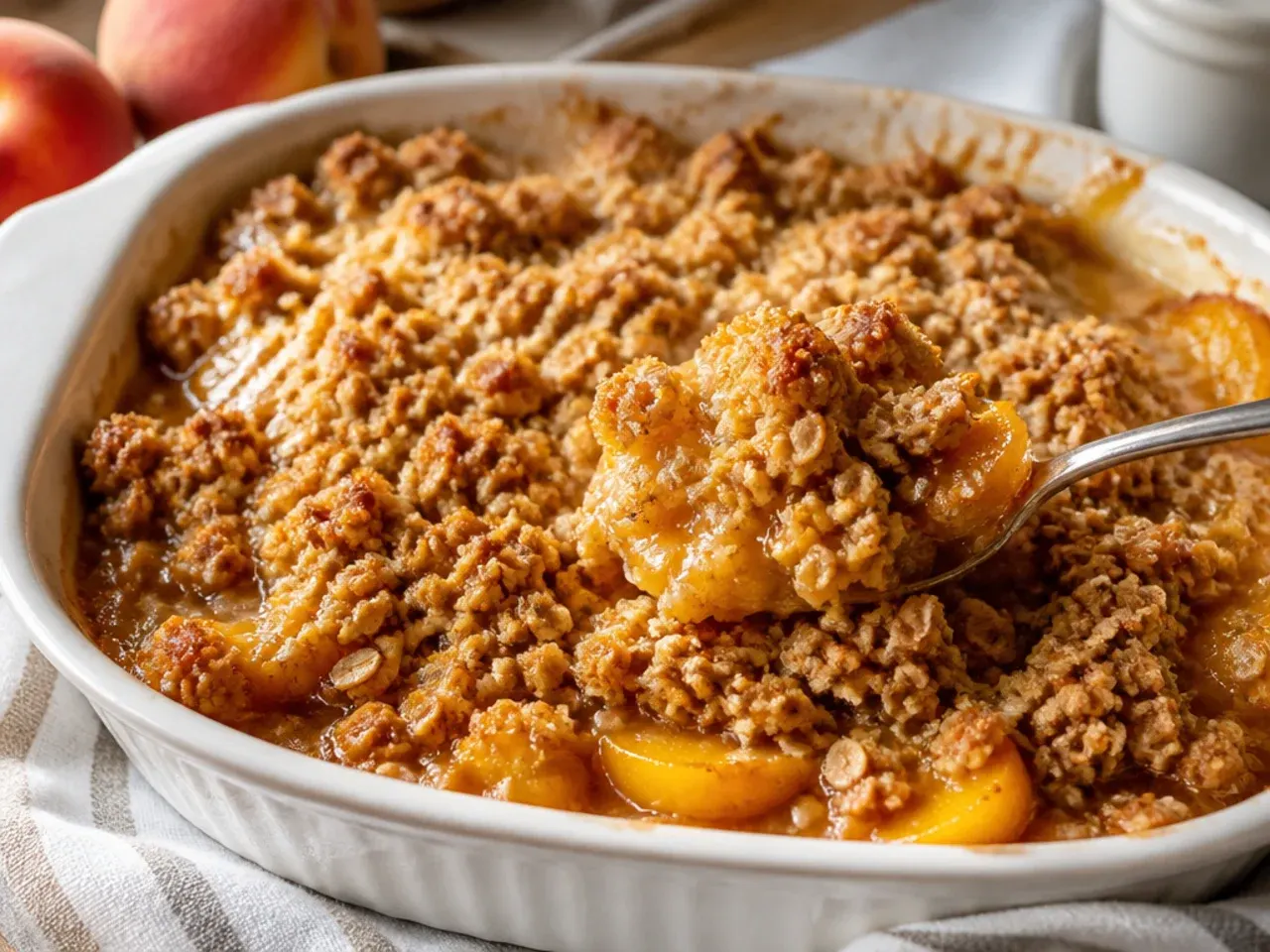 easy peach crisp recipe step 5
