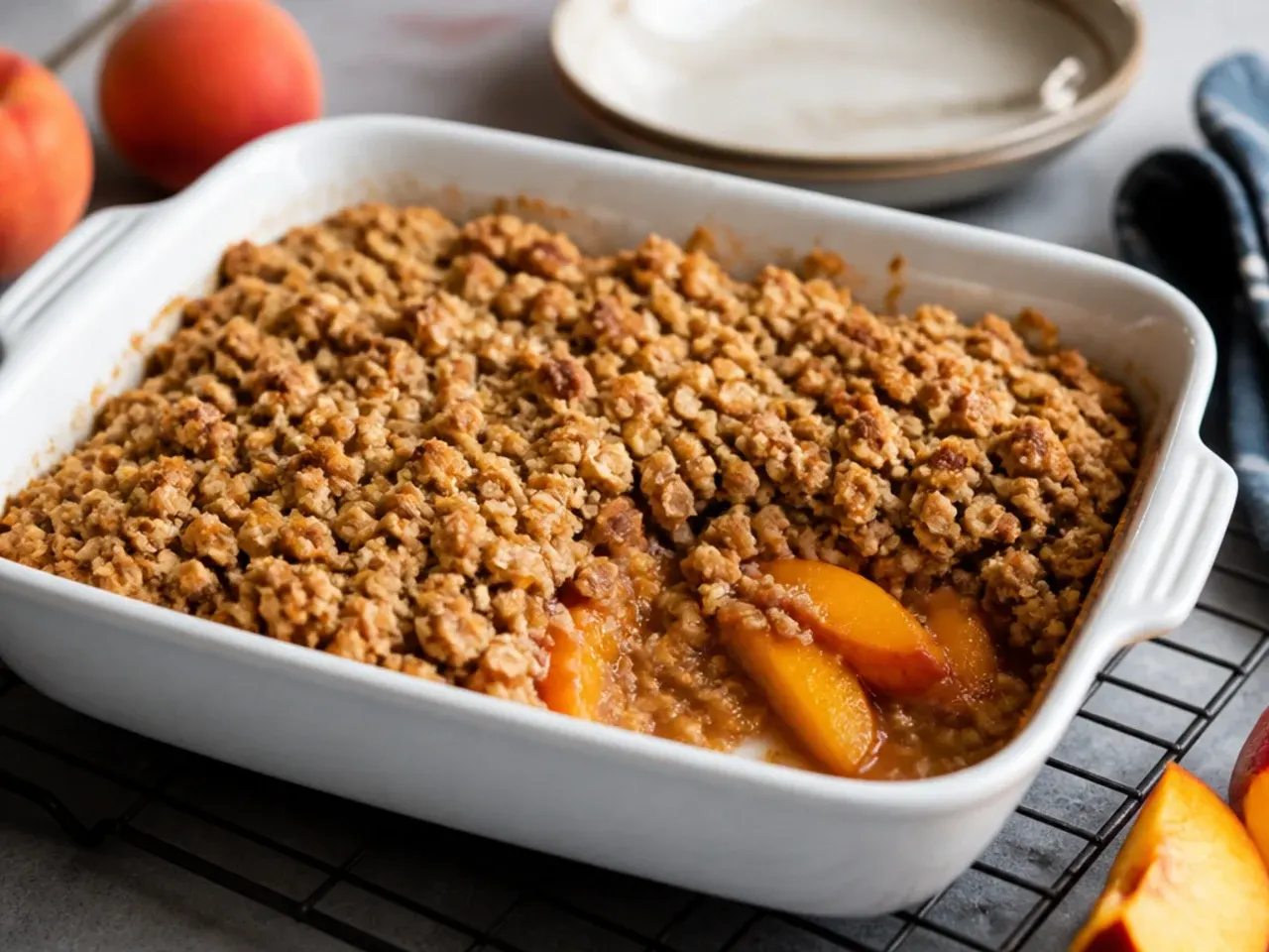 easy peach crisp recipe step 6