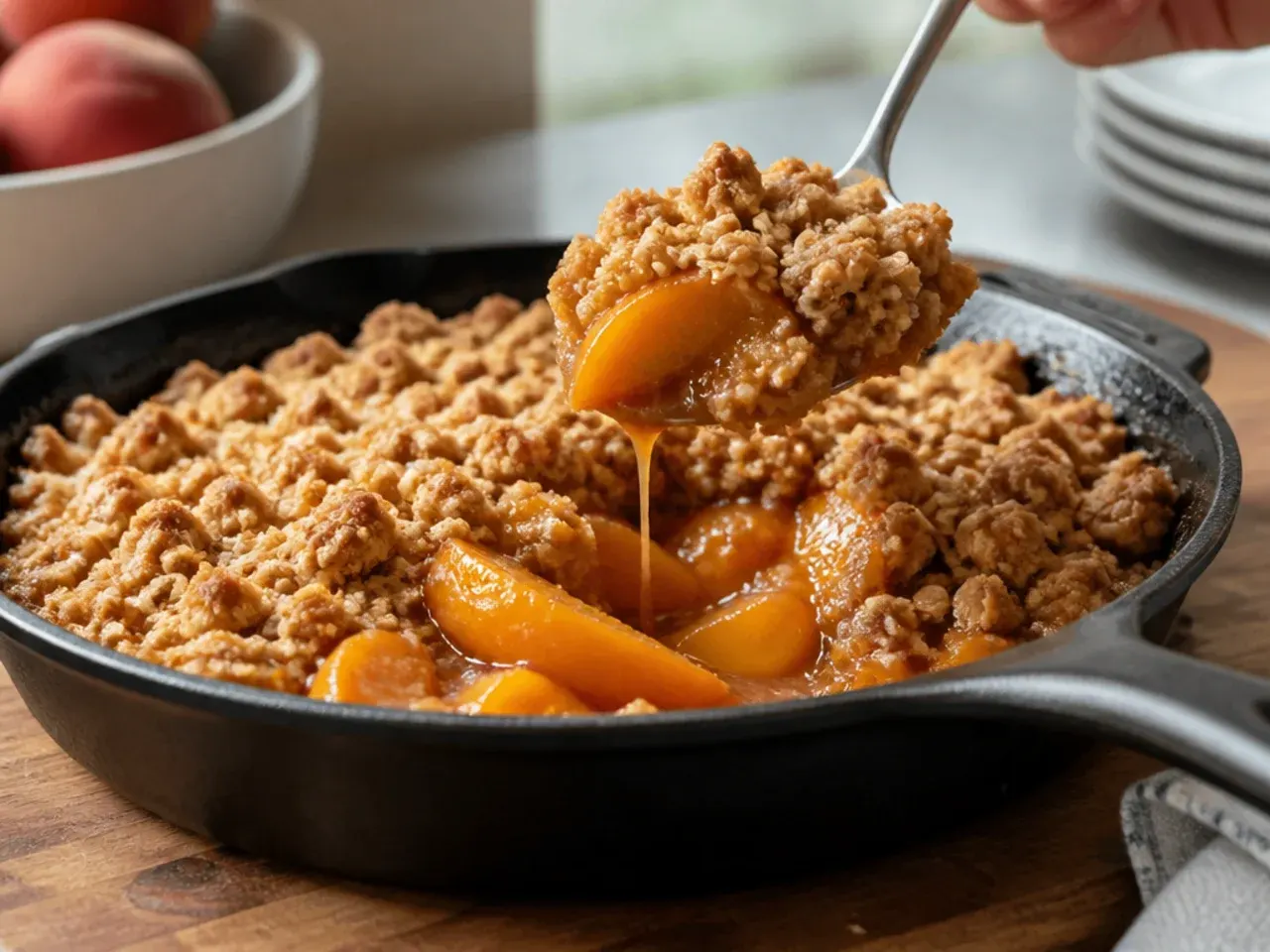 easy peach crisp recipe step 7