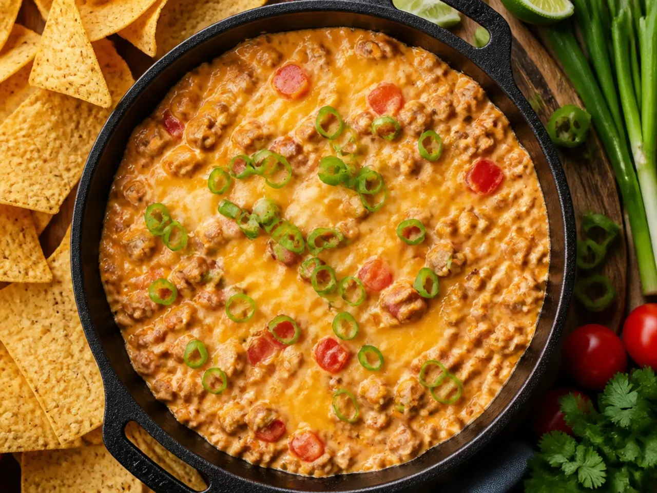 Simple two-ingredient rotel dip in a bowl with tortilla chips on the side