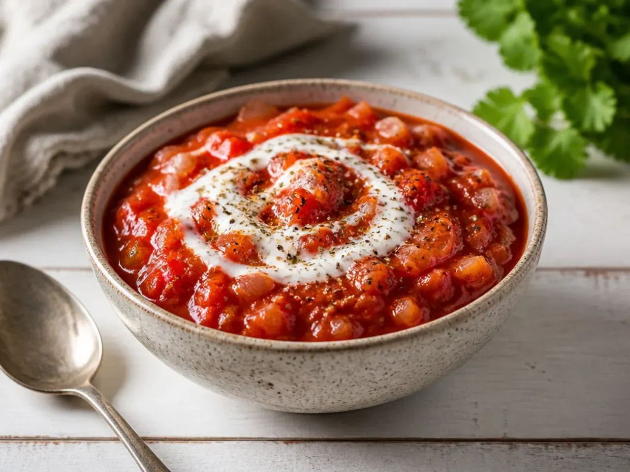 Large batch bowl of simple budget tomato and onion salsa for a party