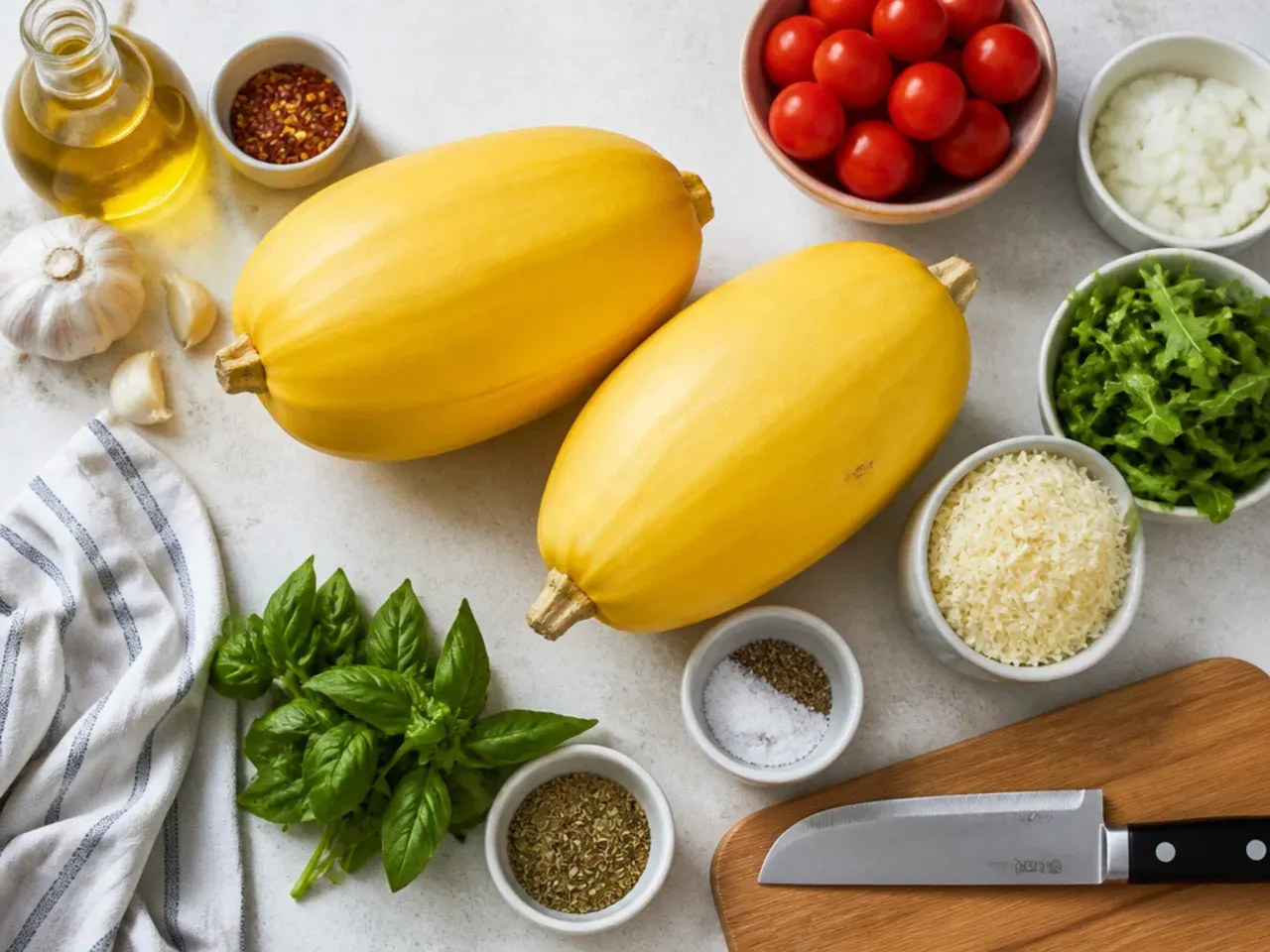 Hands using a fork to test tender spaghetti squash strands for doneness