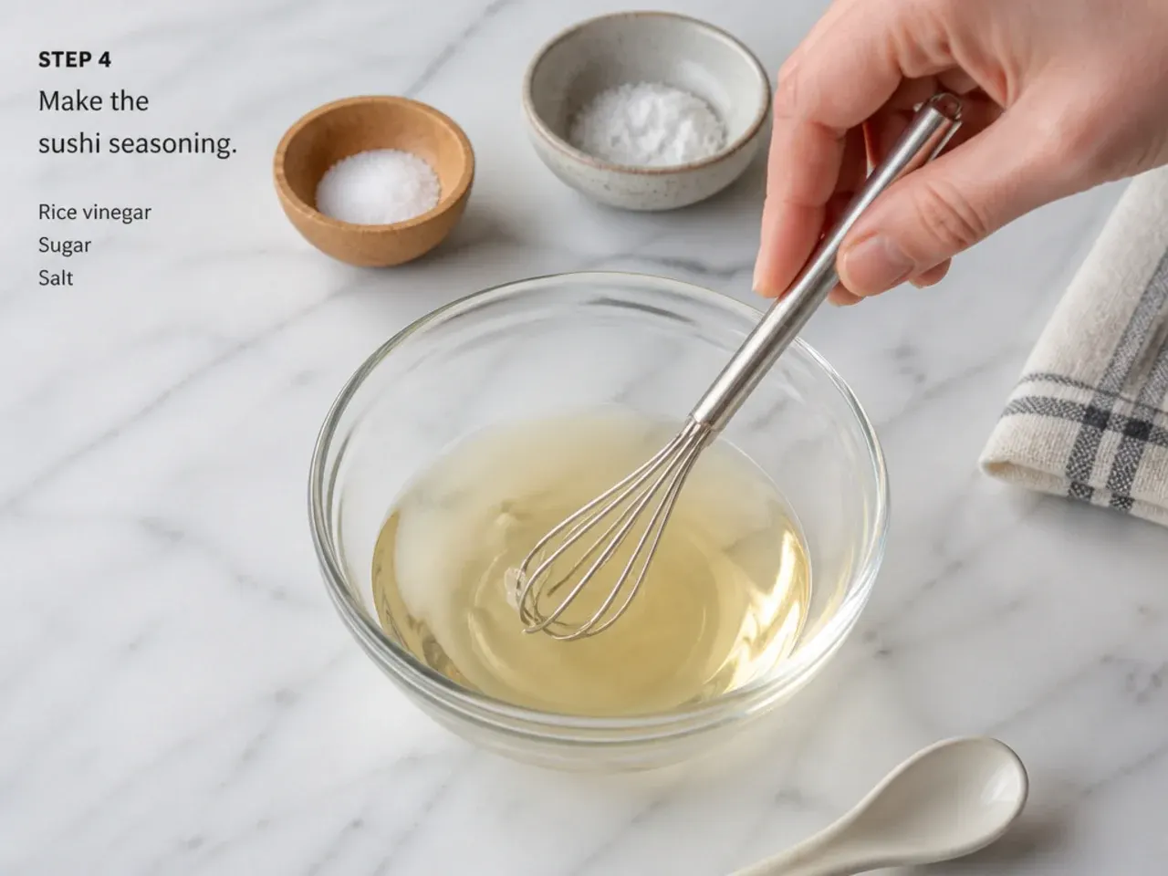 easy sushi bowl — step 4: make the sushi seasoning