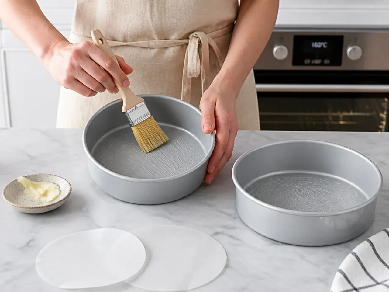 easy unicorn cake — step 1: prep the tins and oven