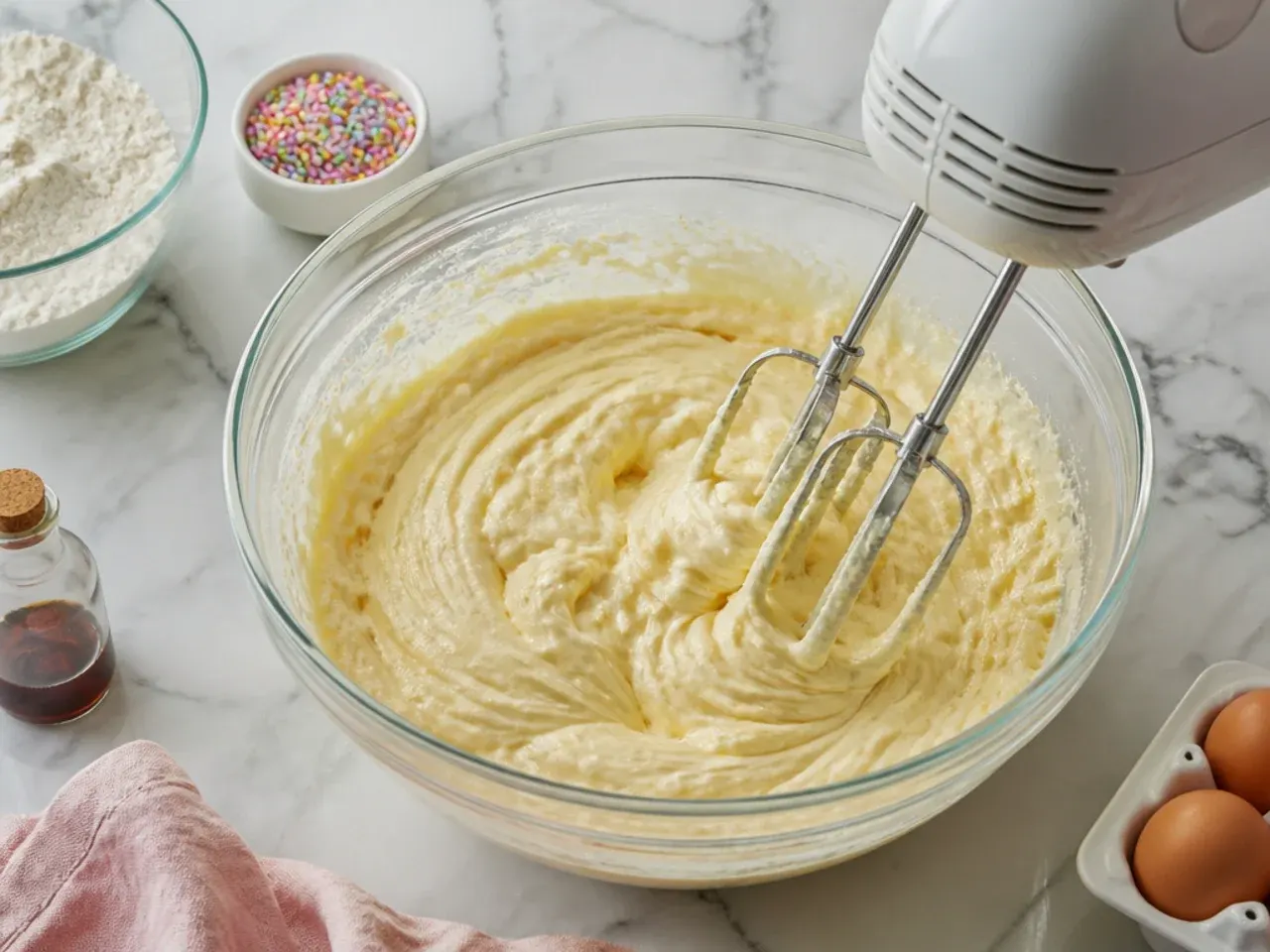 easy unicorn cake — step 2: make the batter