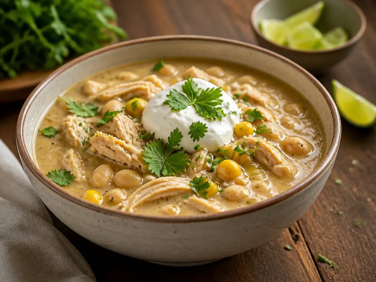 All raw ingredients dumped into one pot for dump-and-go white chicken chili