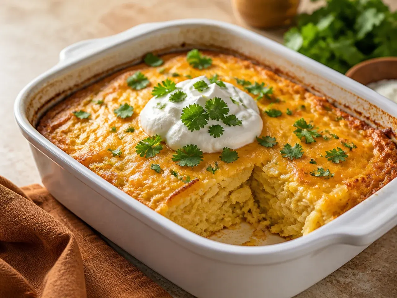 Casserole dish being turned around inside a hot oven