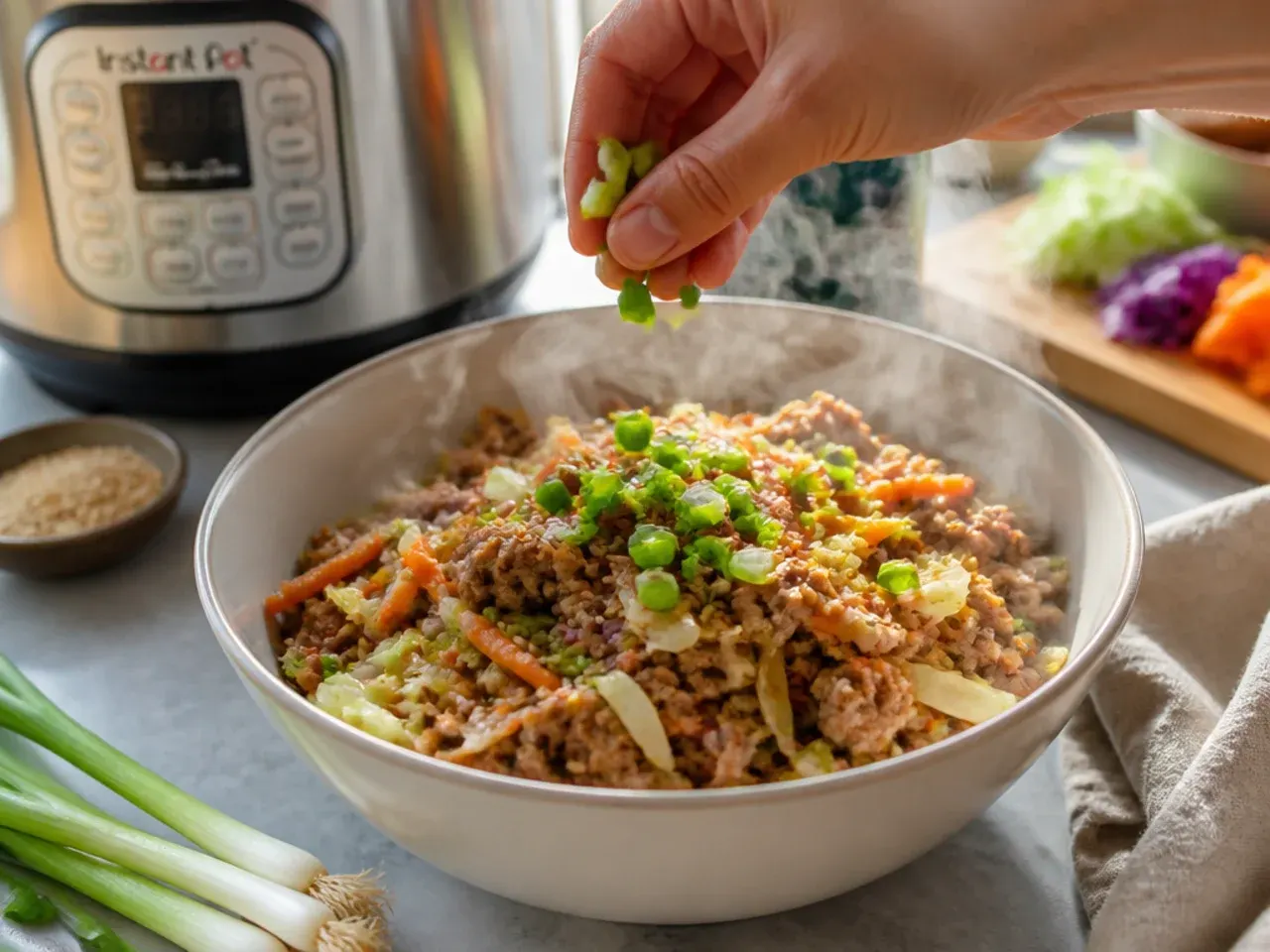 egg roll in a bowl instant pot recipe step 7