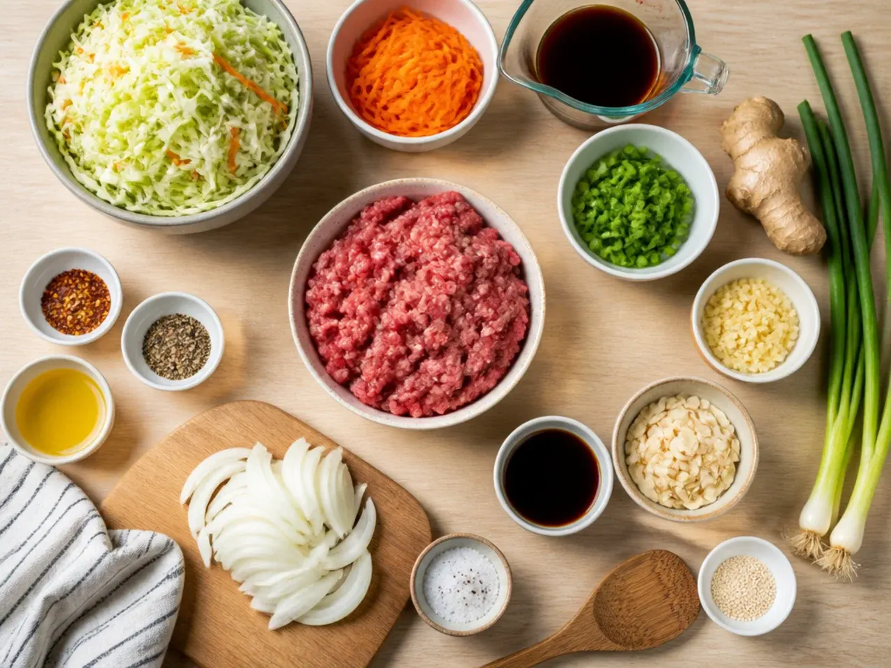 Close-up of a wok being used to cook egg roll in a bowl for even browning
