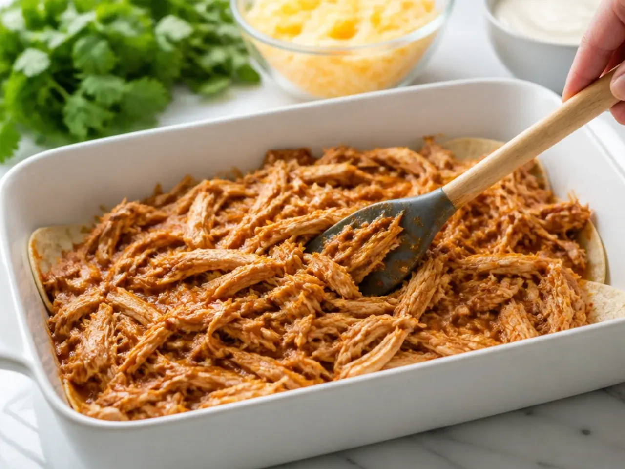 enchilada casserole chicken recipe step 4