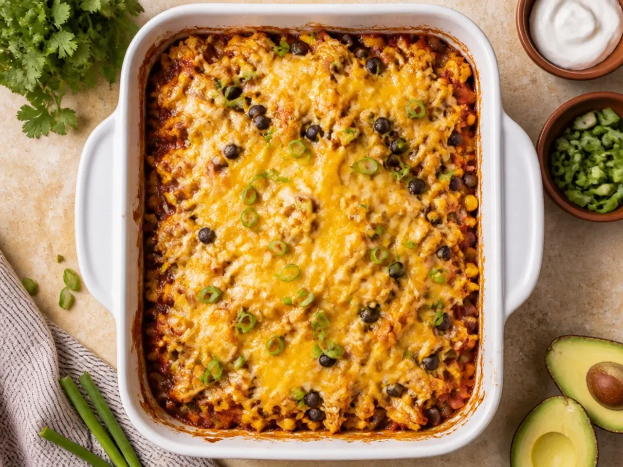 Budget chicken enchilada casserole made with pantry staples and simple ingredients