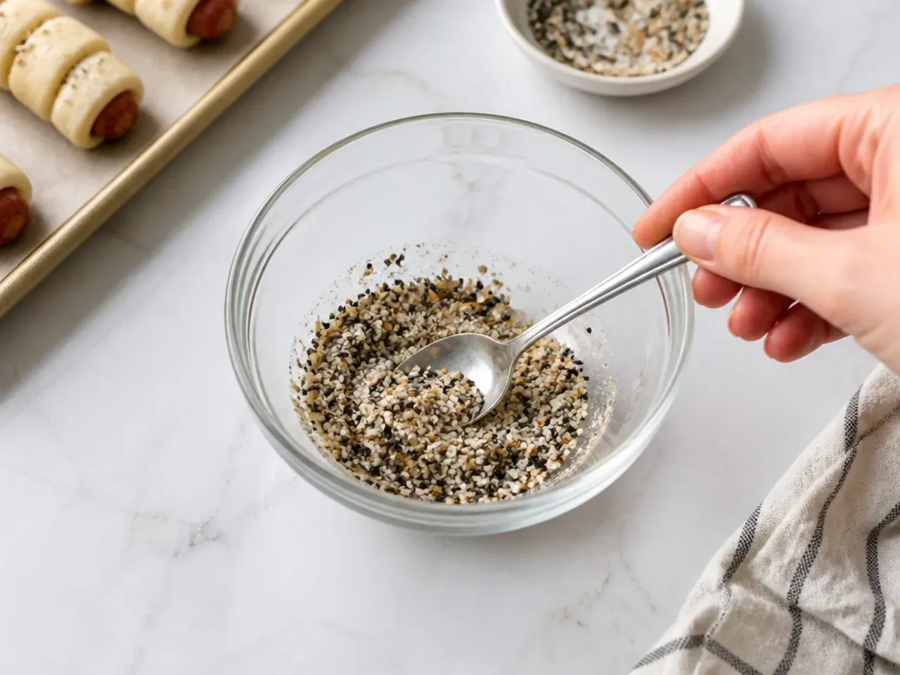 everything pigs in a blanket — step 2: mix the everything seasoning (optional)