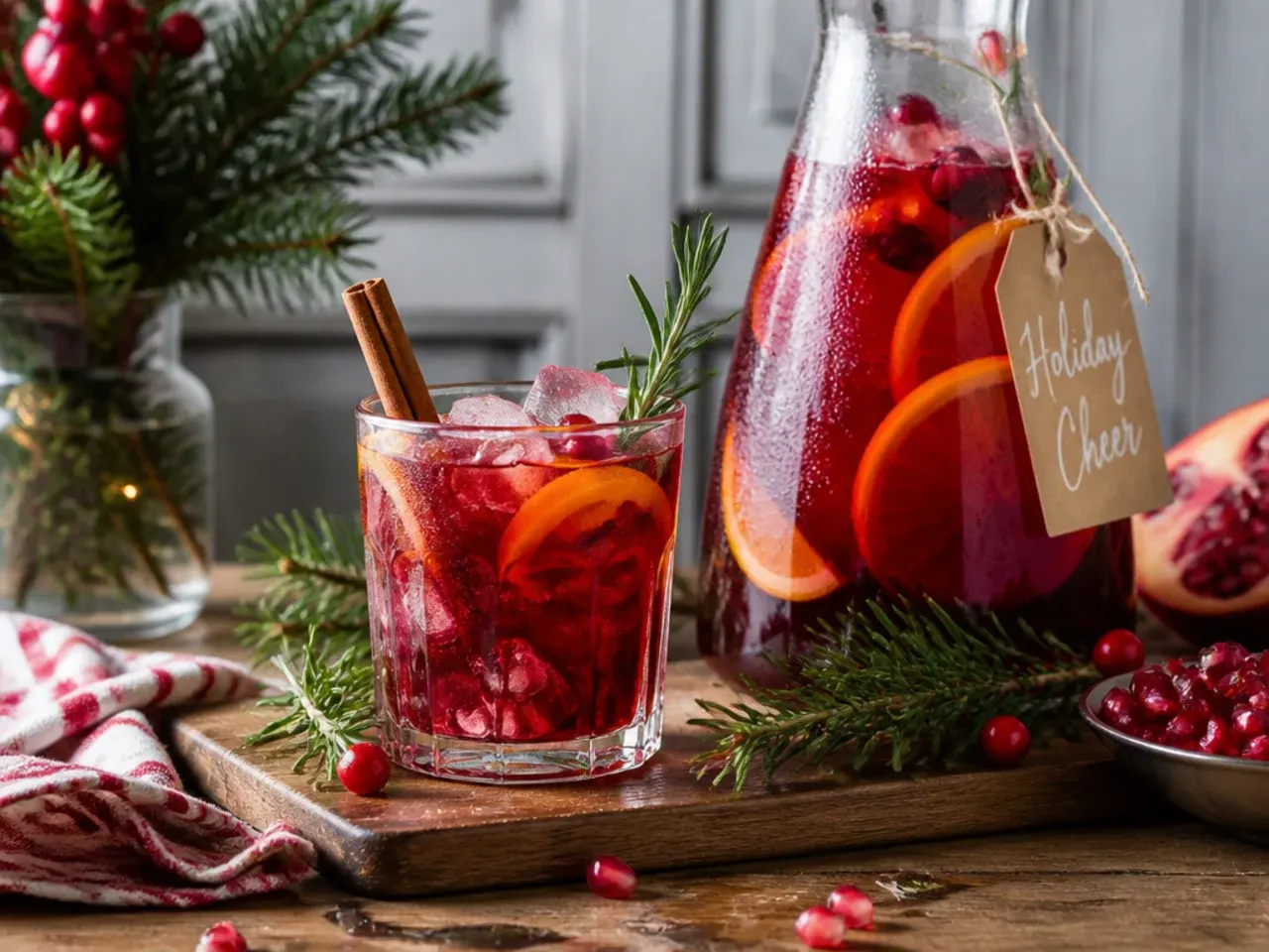 Batch of mulled wine and wassail in slow cookers ready to serve at a holiday party