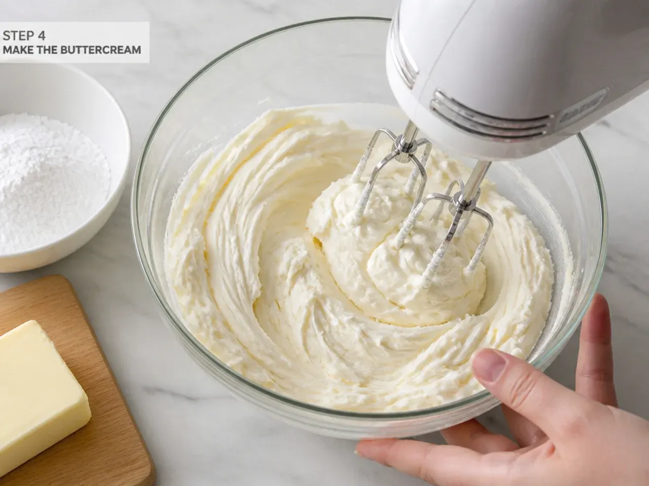 football birthday cake — step 4: make the buttercream