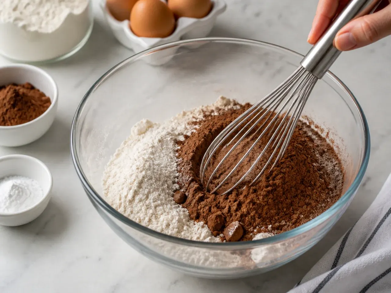 football cake designs — step 2: mix the dry ingredients
