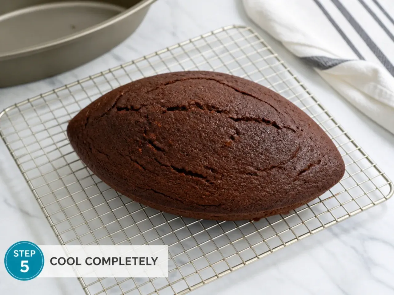 football cake designs — step 5: cool completely