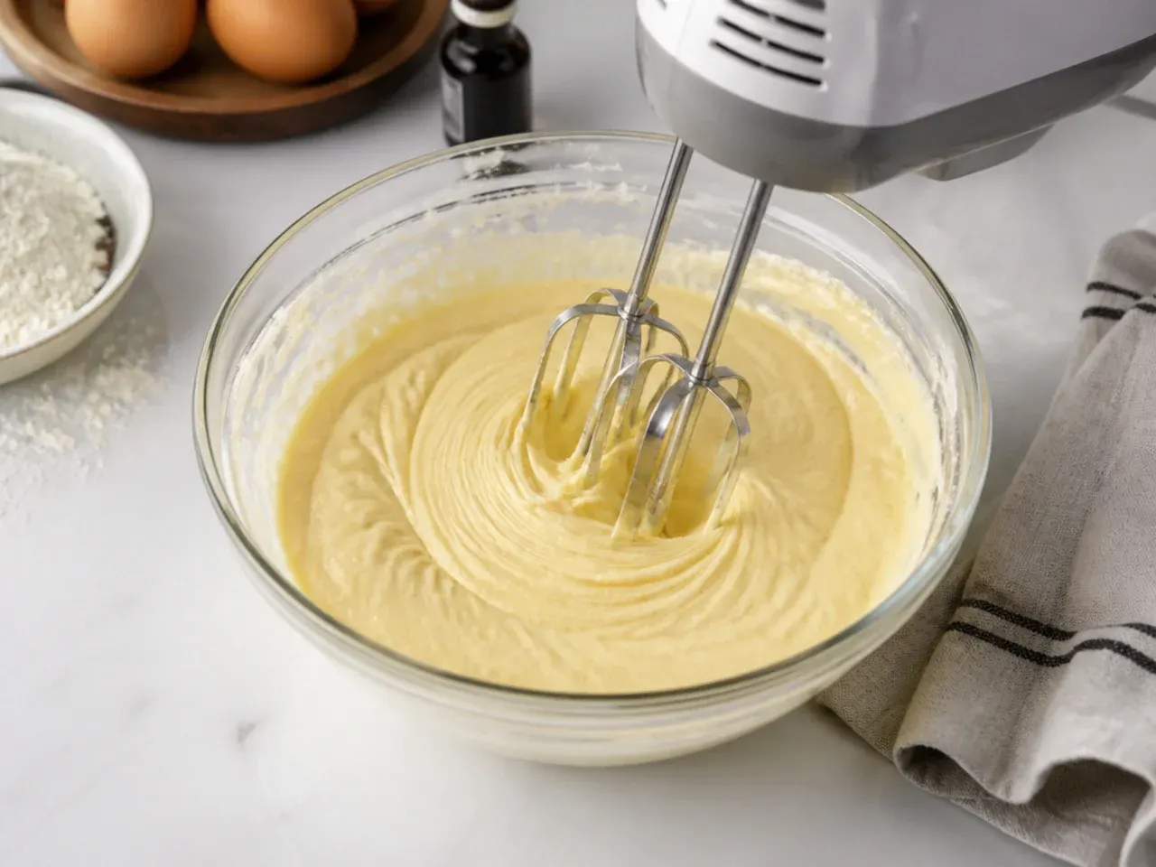 football cake for boys — step 2: make the sponge batter