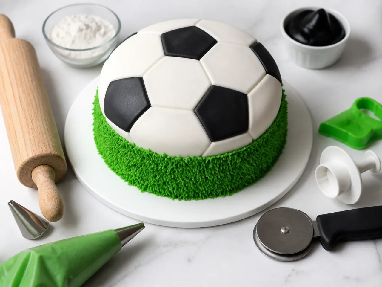 Tools and tips for making an easy football cake for boys at home