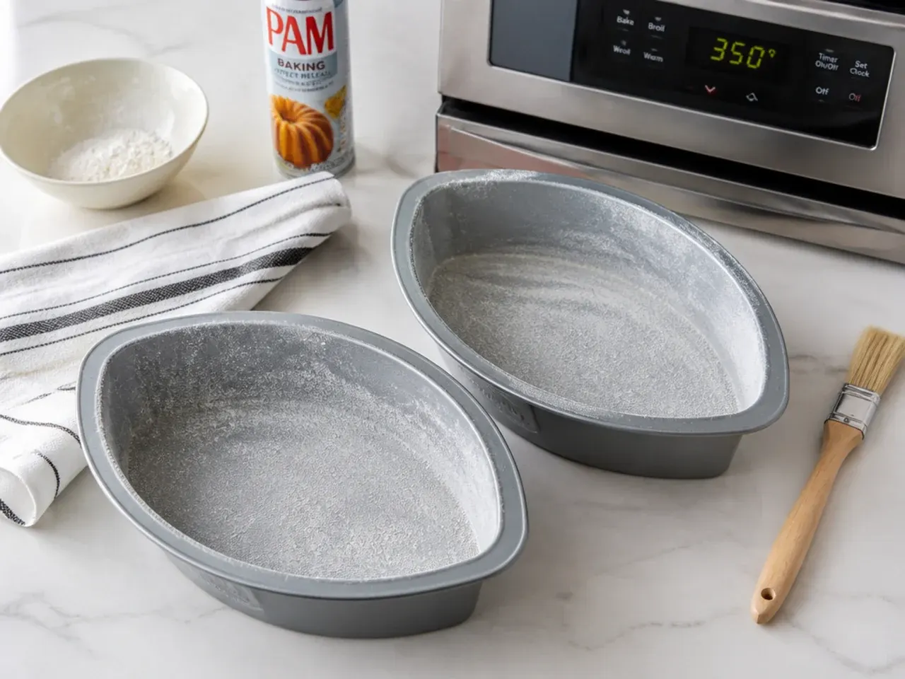 football cake ideas — step 1: prep the pans and oven