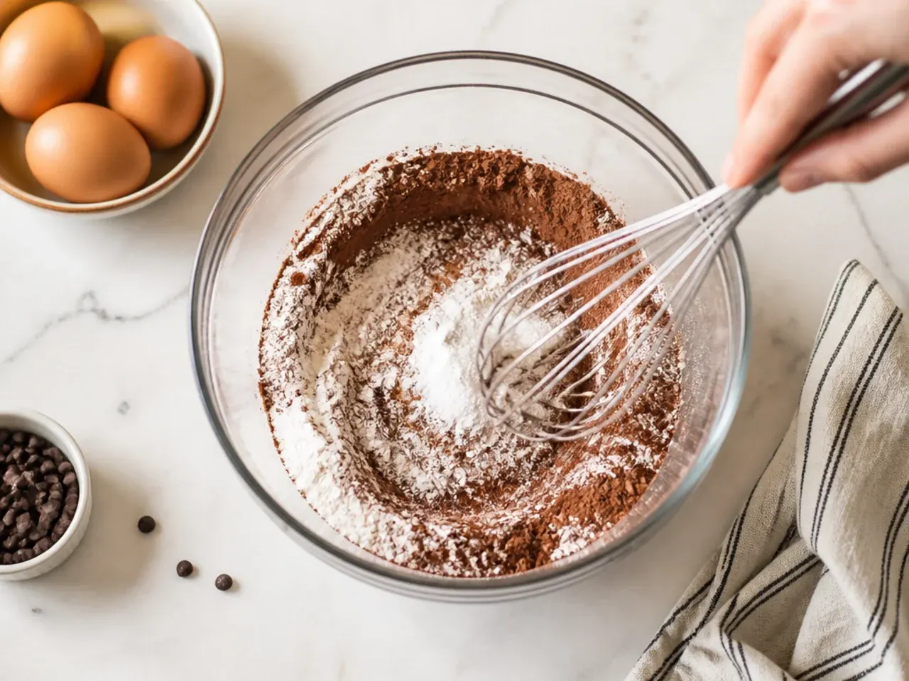 football cake ideas — step 2: whisk the dry ingredients