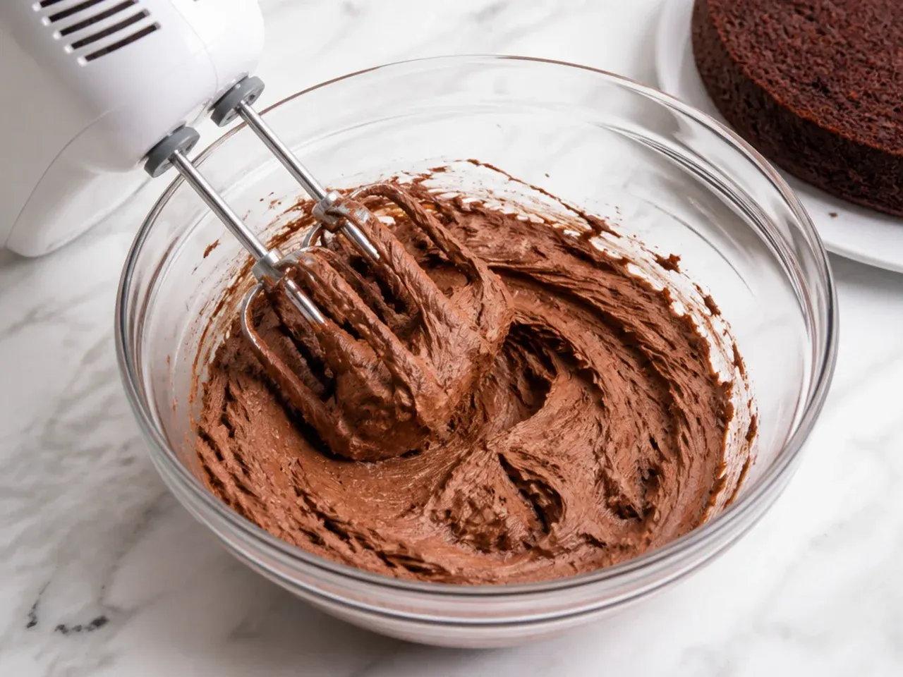 football cake ideas — step 5: make the chocolate buttercream