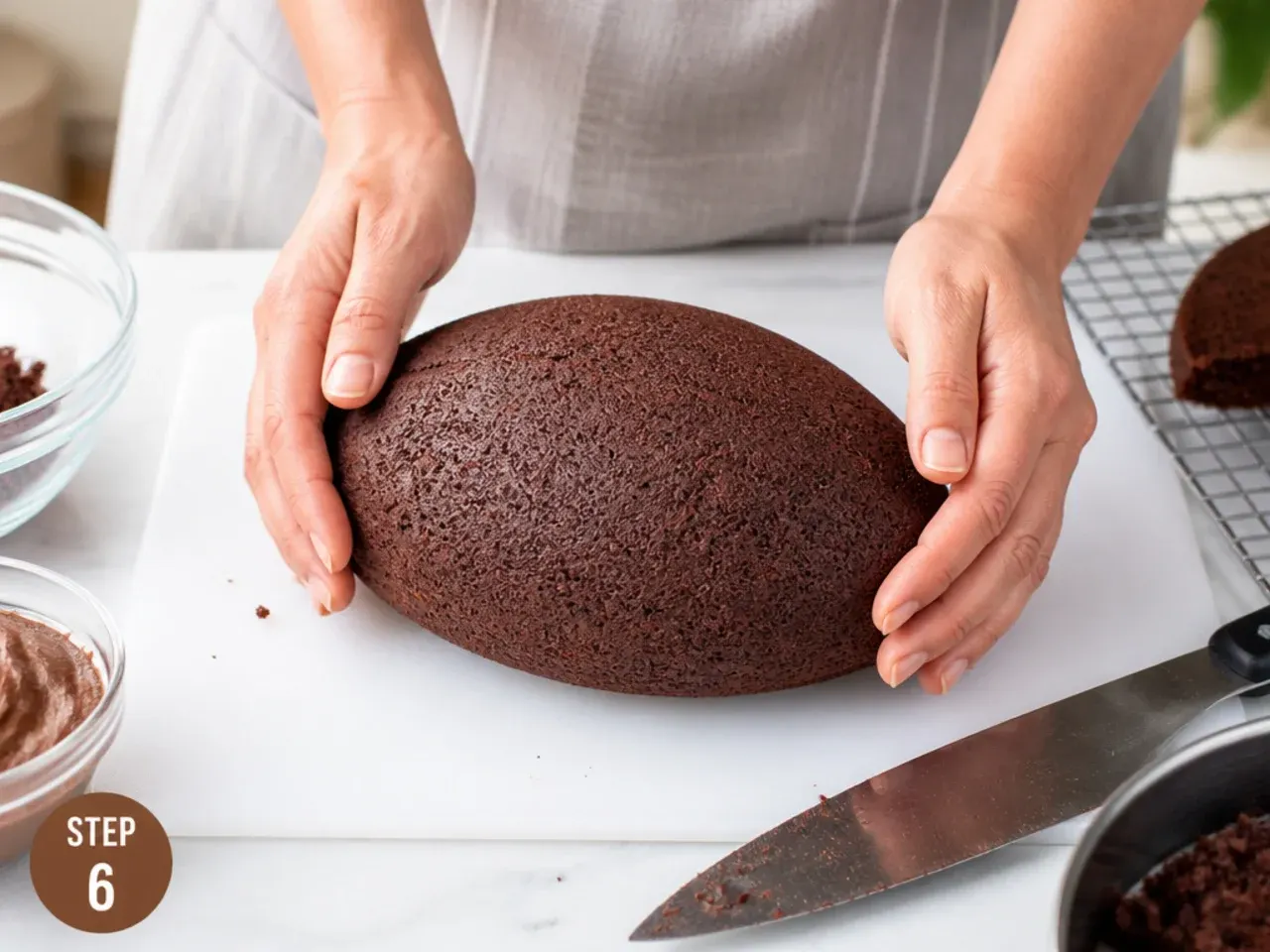 football cake ideas — step 6: shape the football