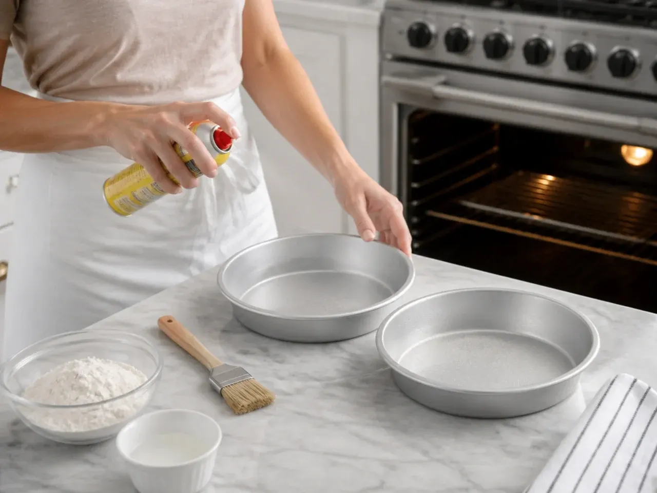 football cake topper — step 1: prep pans and oven