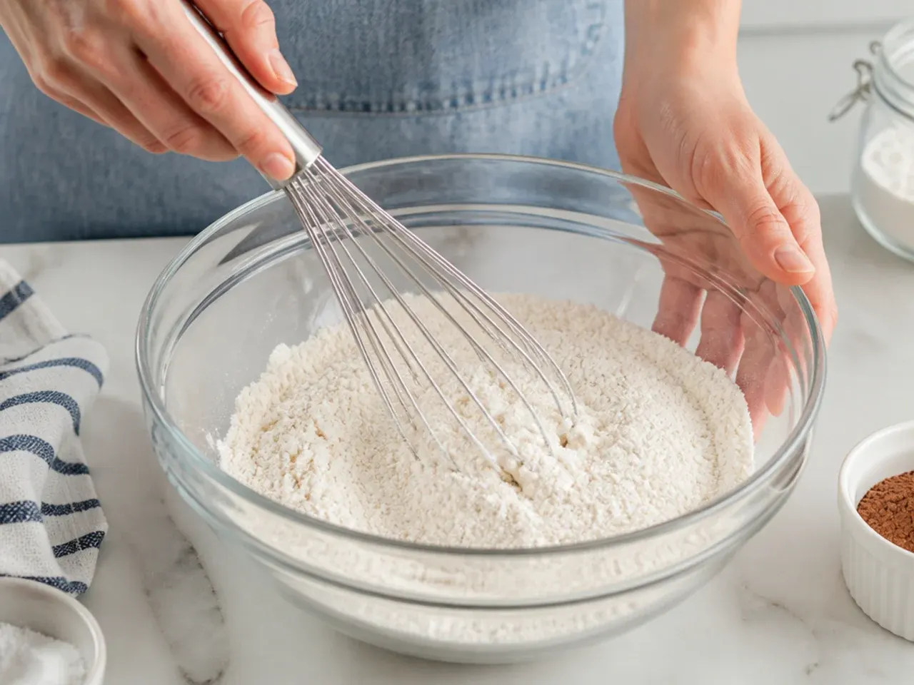 football cake topper — step 2: whisk the dry ingredients