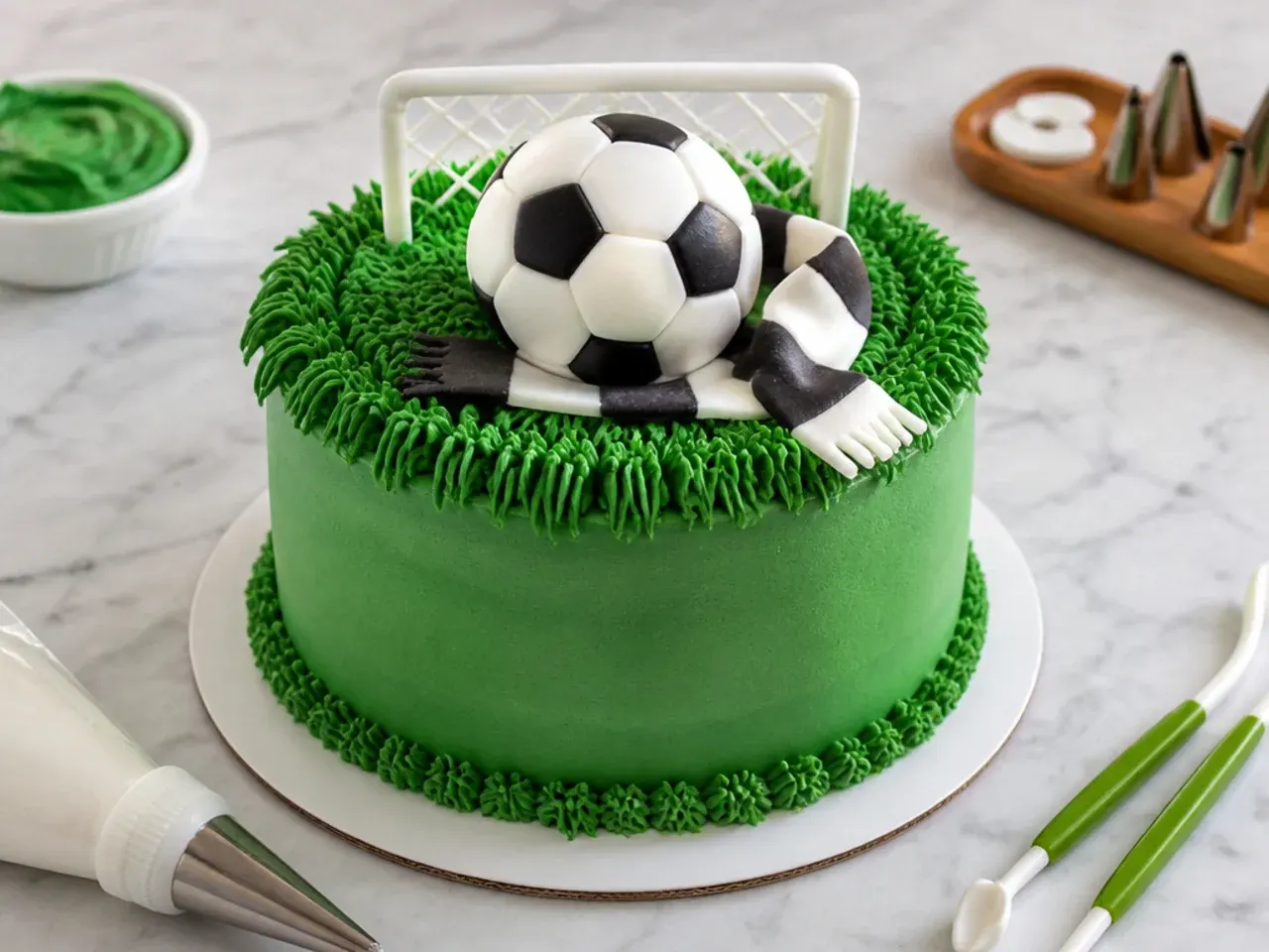 Tips for making football cake toppers easier with fondant tools and piping bags