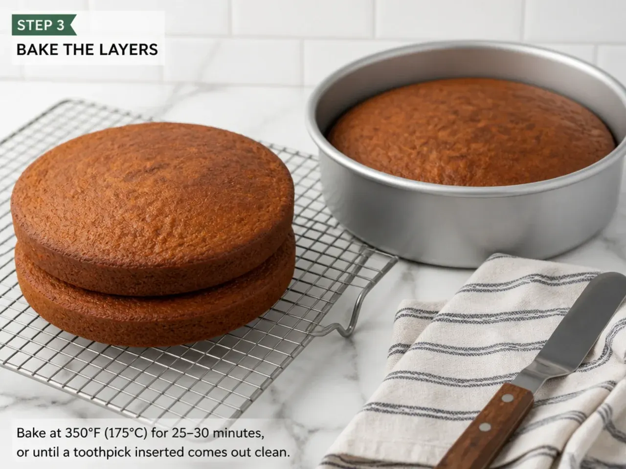 football cake vs store bought — step 3: bake the layers