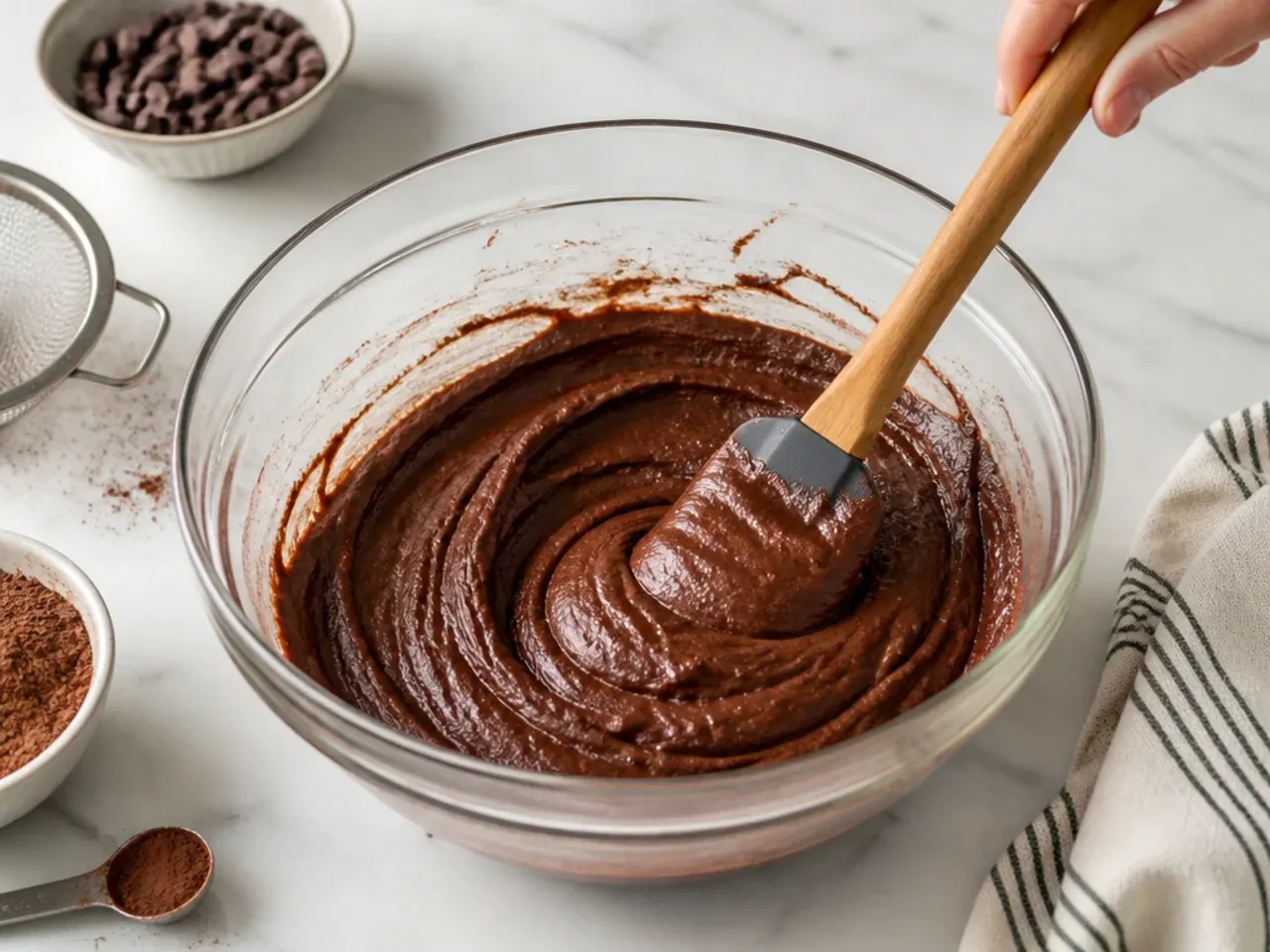 football field cake — step 4: bring the batter together