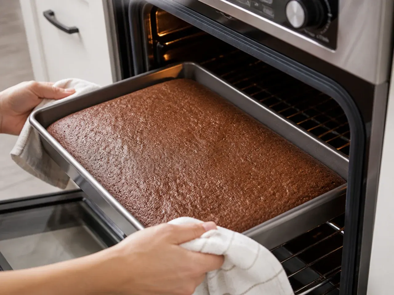 football field cake — step 5: bake the cake