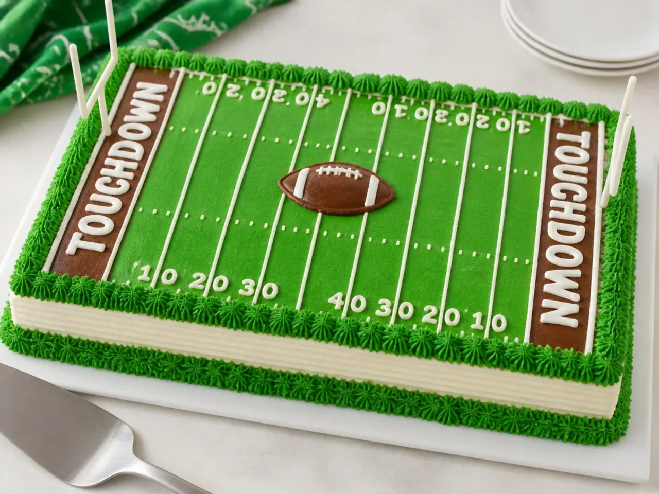 football field cake — 30-minute cake-mix shortcut field cake