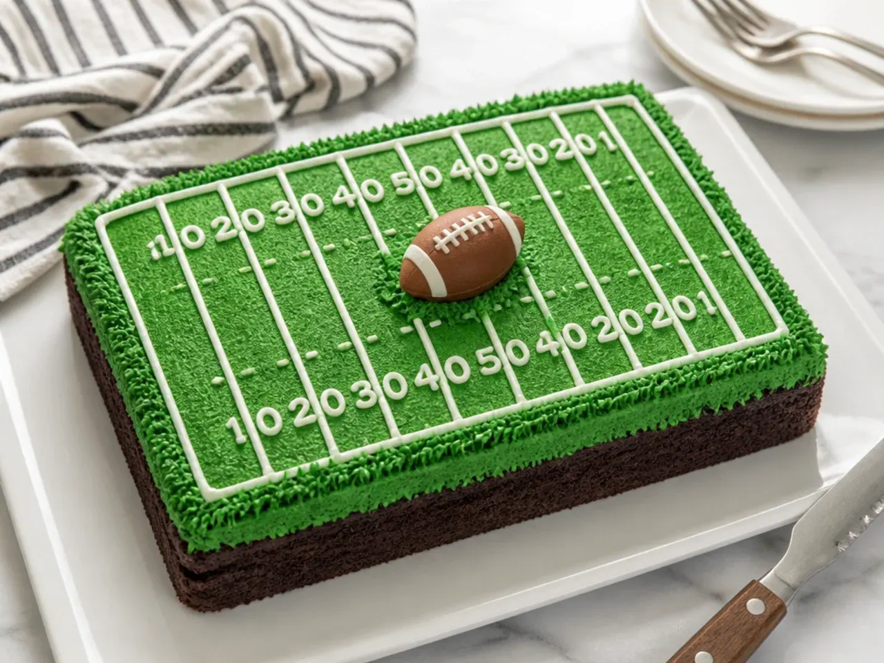 football field cake — minimal single-layer weeknight field cake