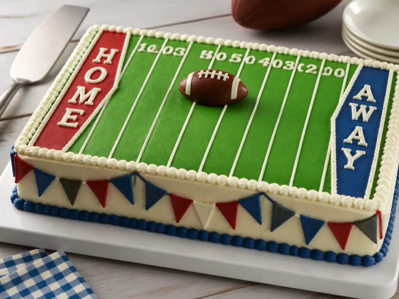football field cake — vintage retro-pennant field cake