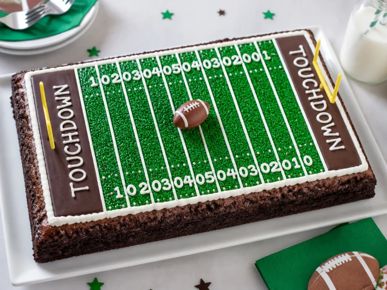 football field cake — creative loaded brownie-base field cake