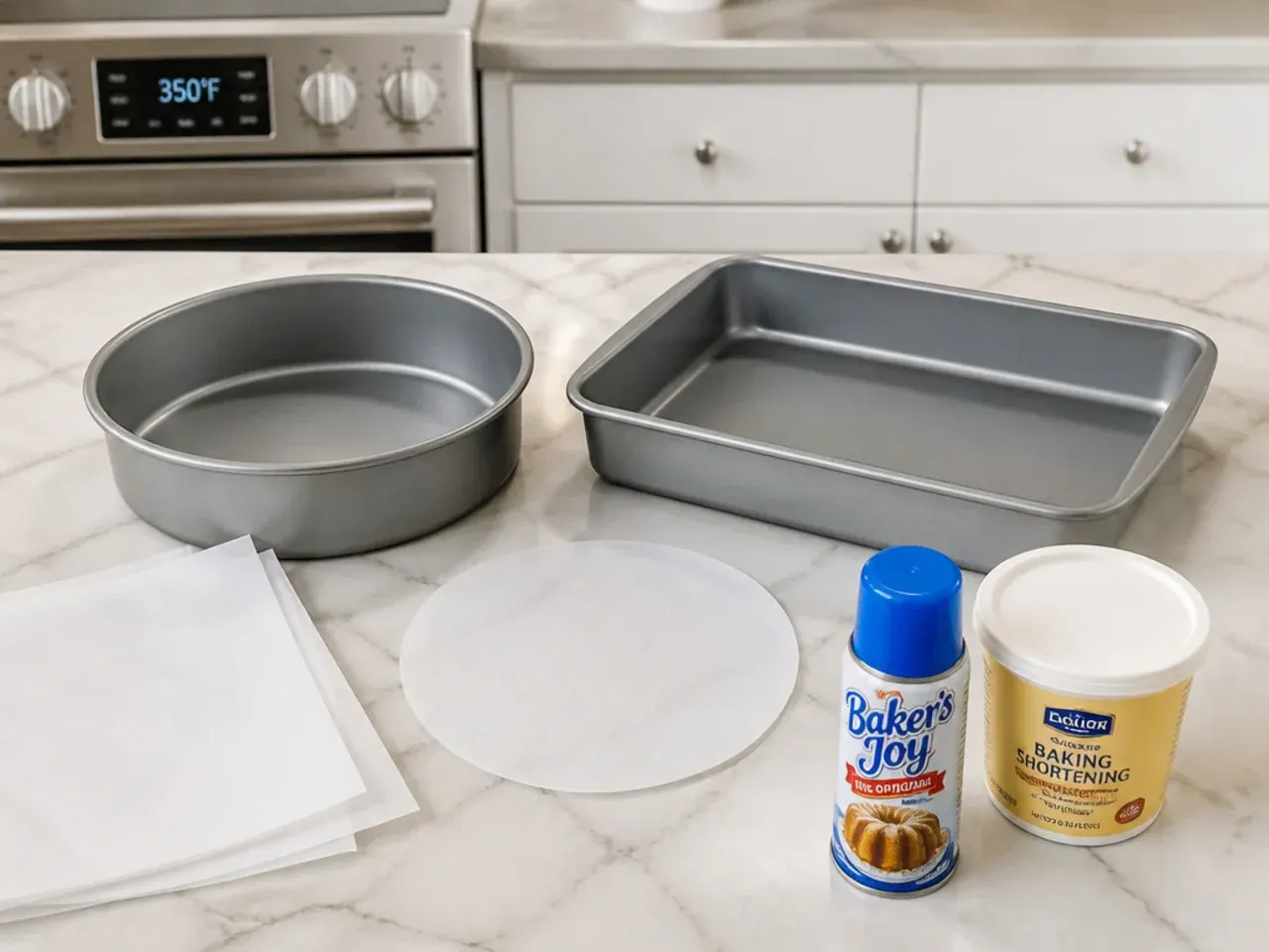 football helmet cake — step 1: prep pans and oven