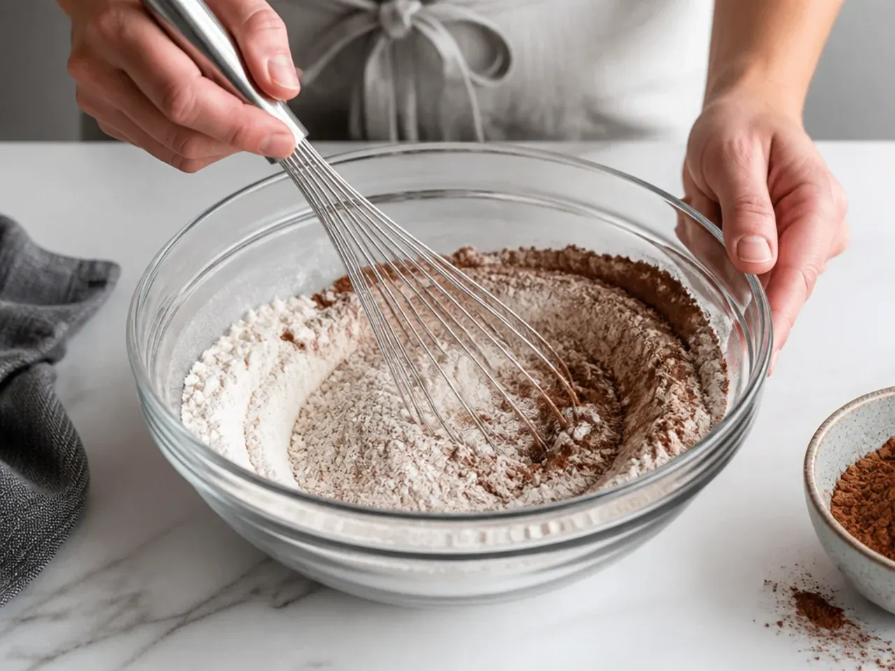 football helmet cake — step 2: whisk the dry ingredients