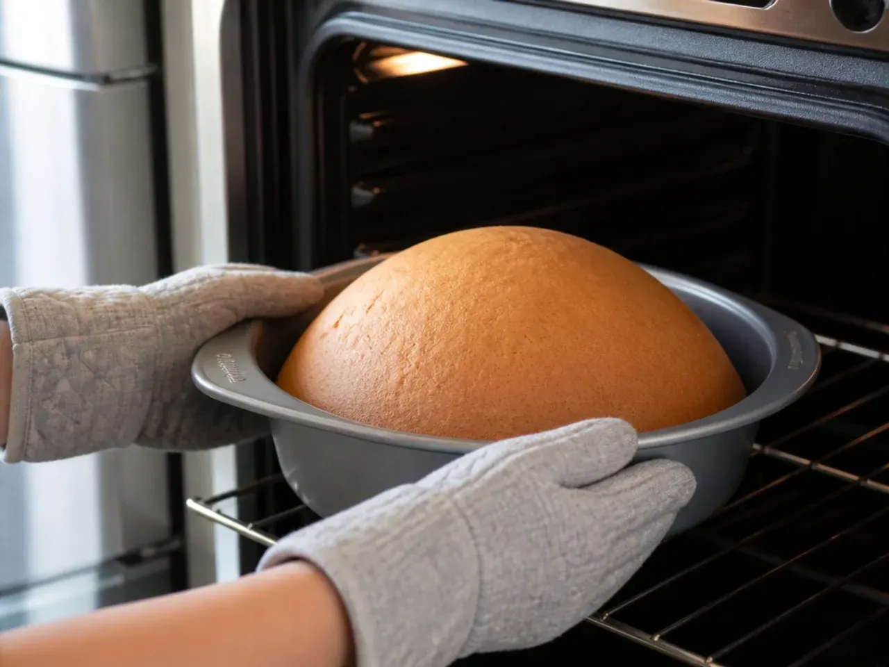 football helmet cake — step 5: bake