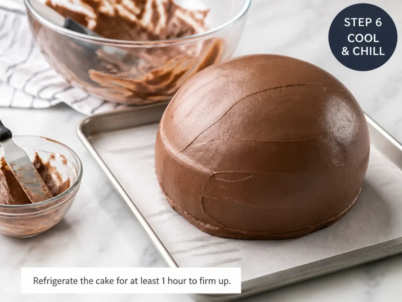 football helmet cake — step 6: cool and chill