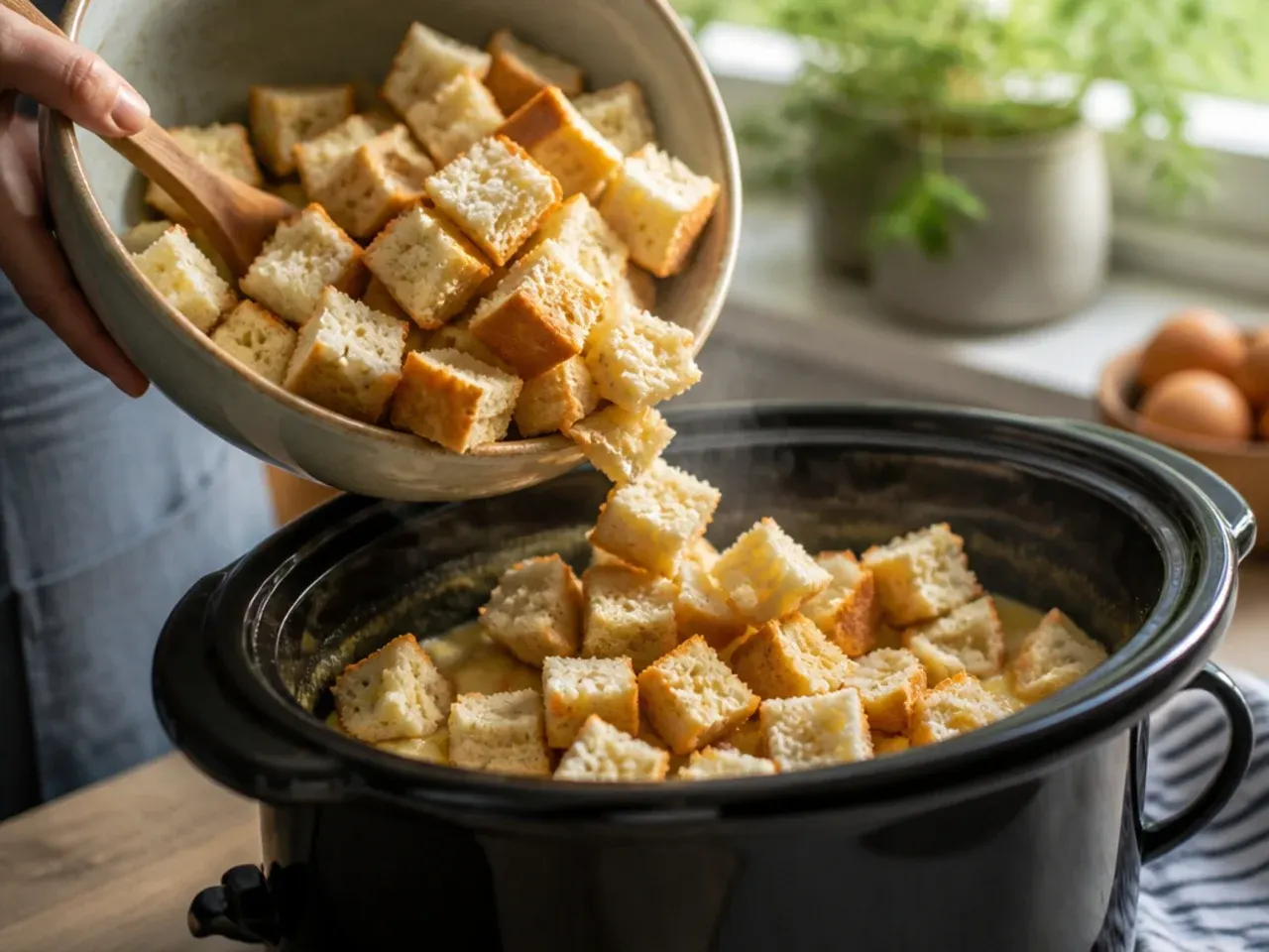 french toast casserole crockpot recipe step 2