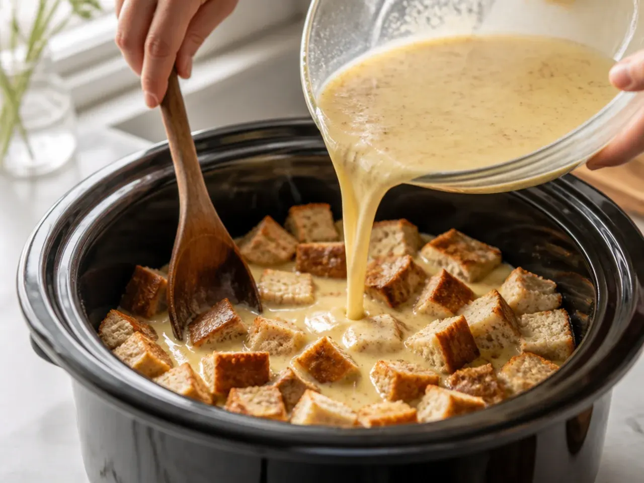 french toast casserole crockpot recipe step 4