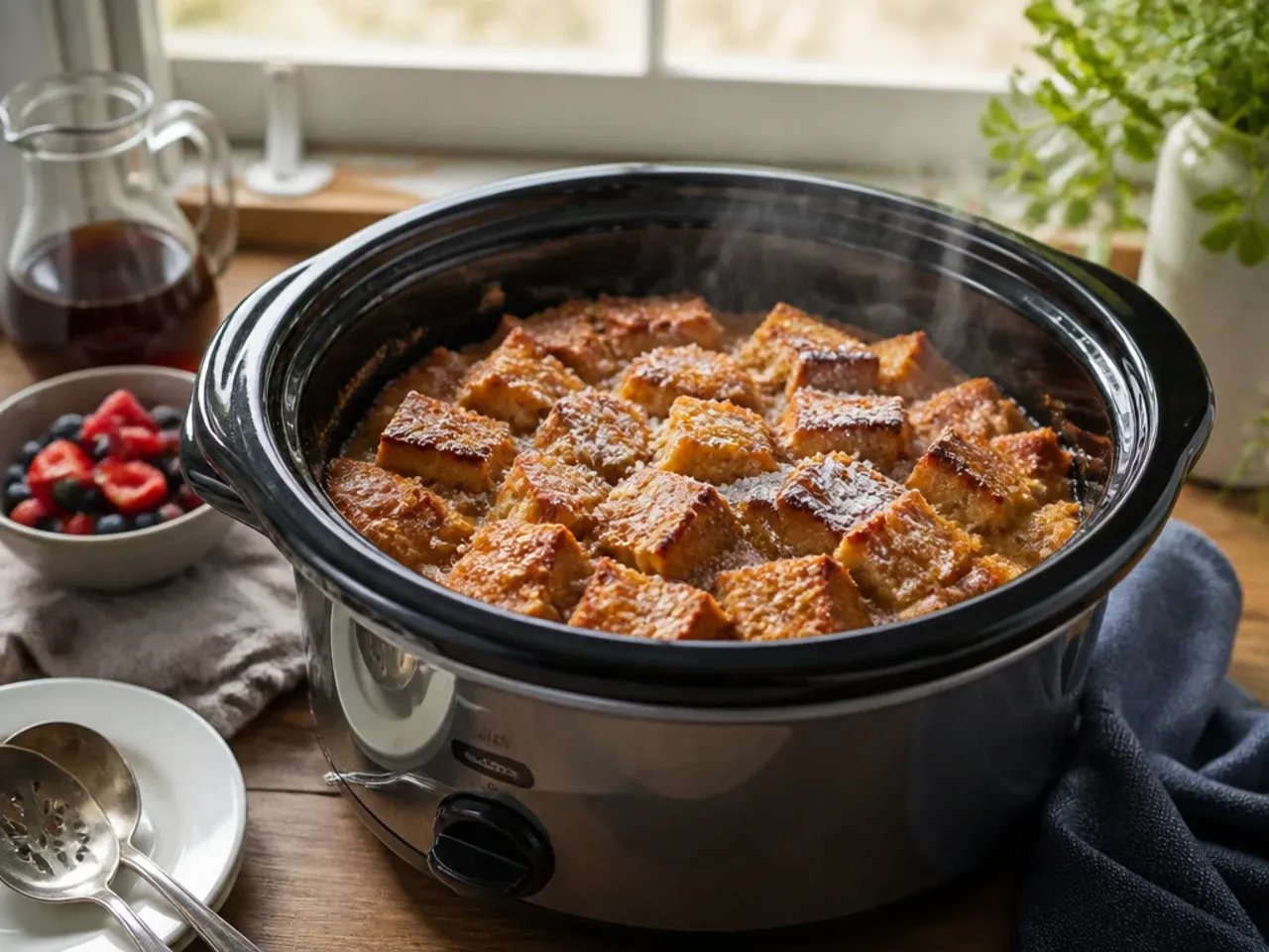french toast casserole crockpot recipe step 7
