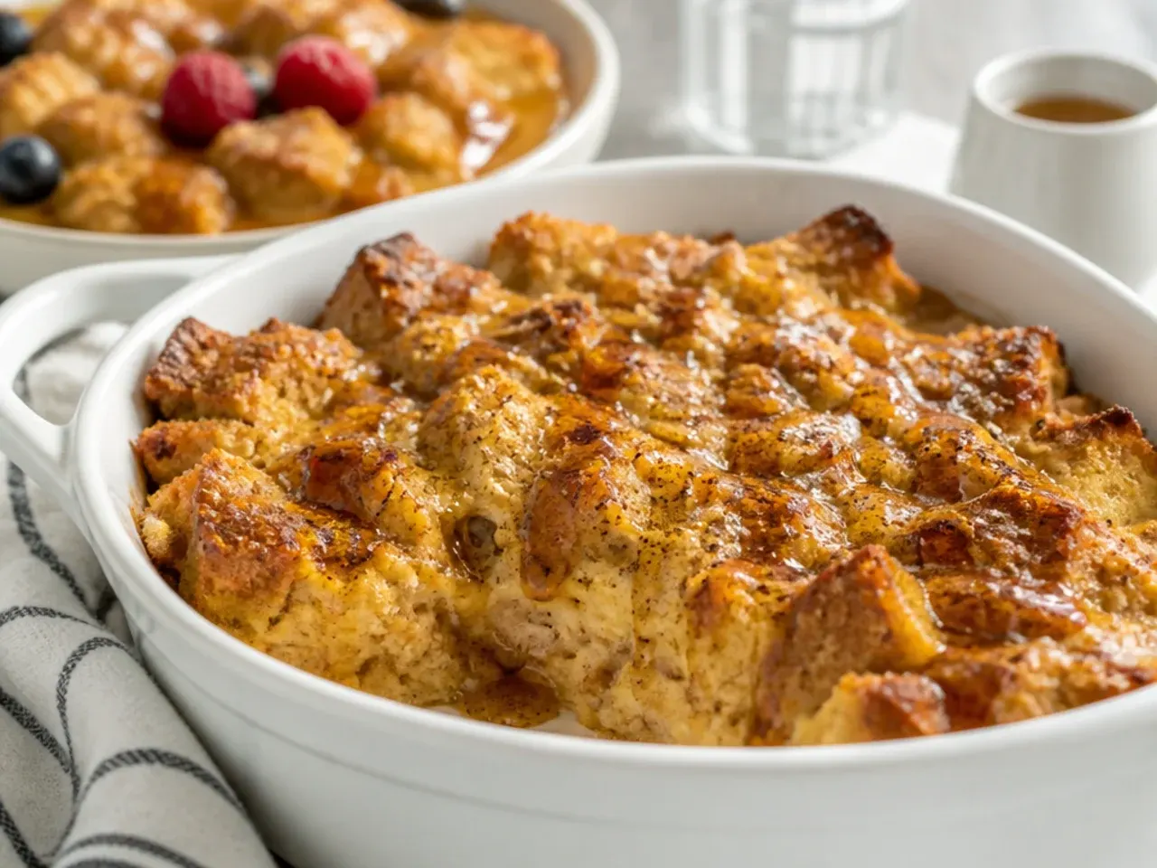 Bread cut into generous 3-4 centimetre cubes ready for a slow cooker french toast casserole
