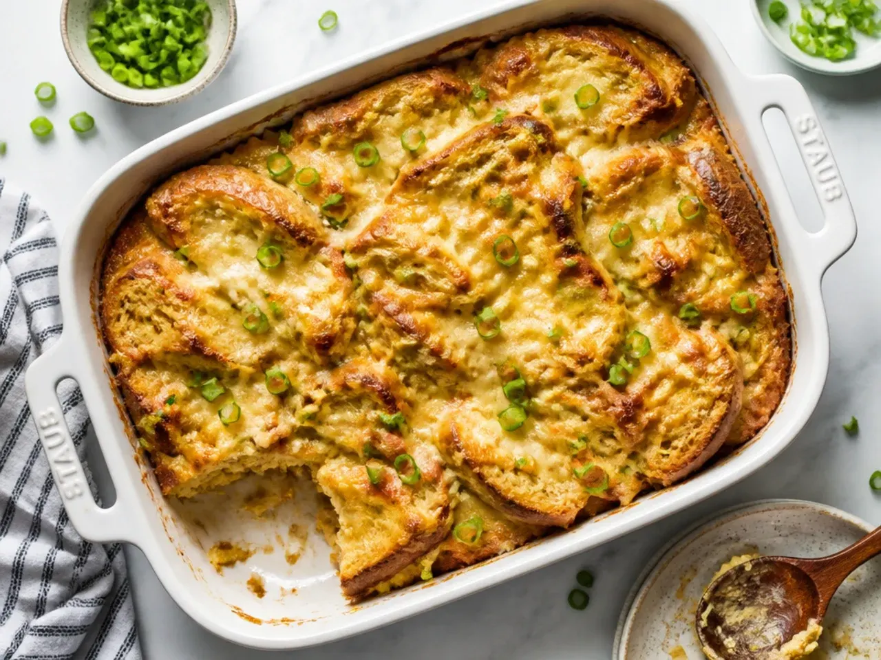 Budget-friendly french toast casserole made with everyday sliced bread