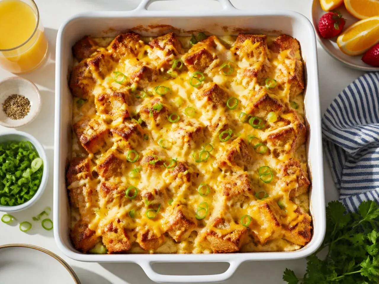 Simple French toast casserole made with basic sliced sandwich bread