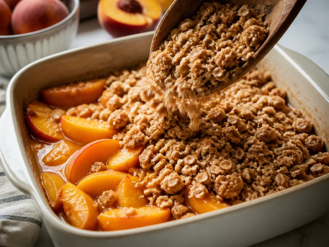 fresh peach crisp recipe step 3