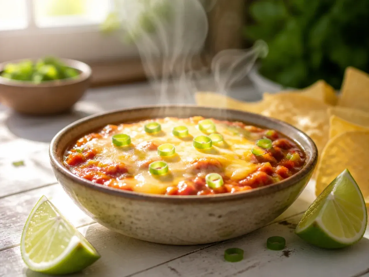 Mild diced tomato and green pepper salsa served in small bowls for kids