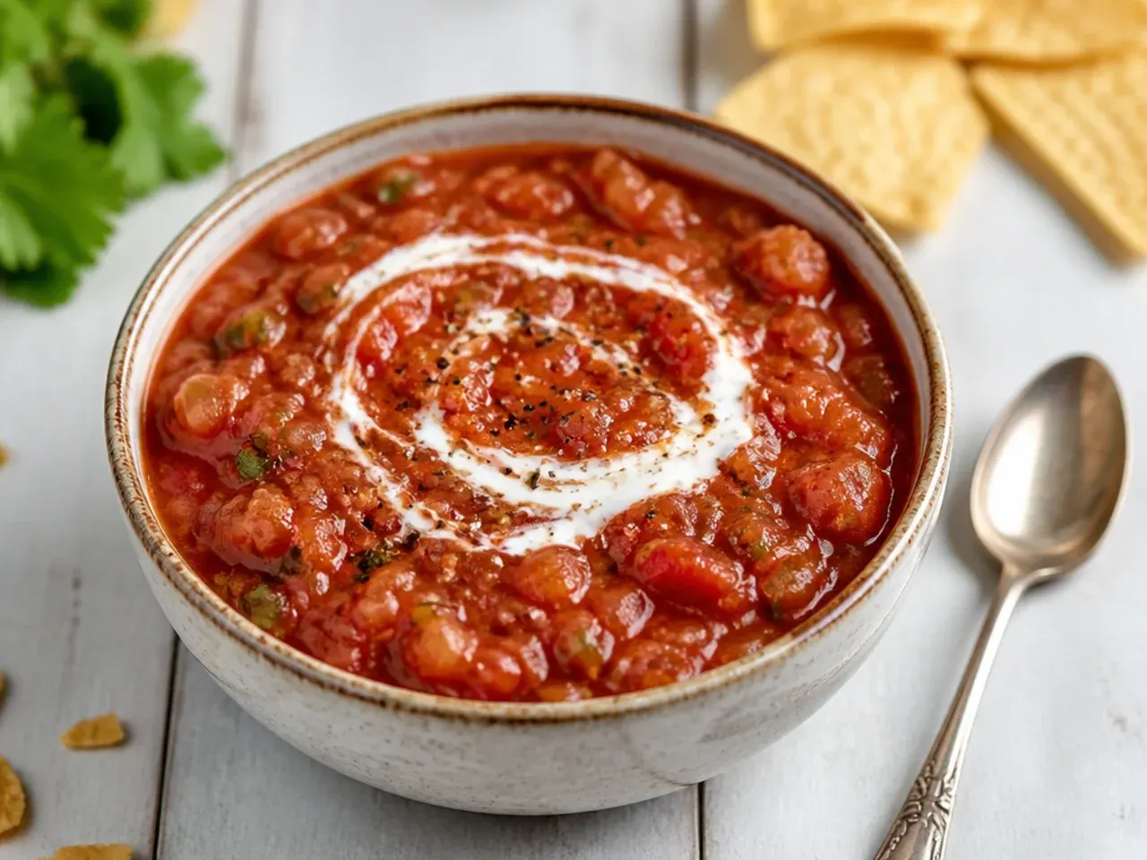 Large batch of salsa divided between several smaller storage containers on a counter